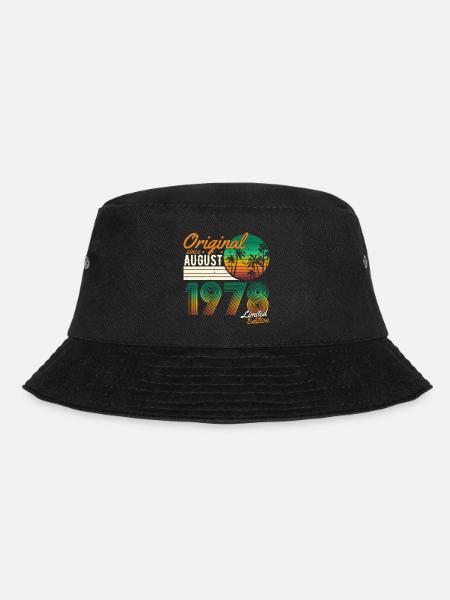 August 1978 Vintage Jahrgang Geburtstag Retro - Bucket Hat - Schwarz