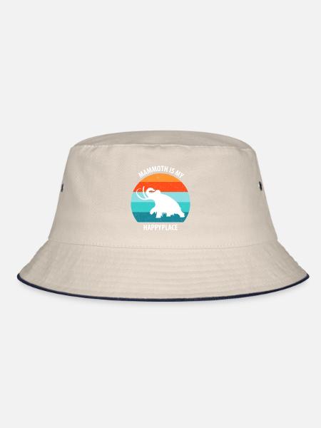 Lustiges Mammut Steinzeit Eiszeit Design Urzeit - Bucket Hat - Natur/Navy - Vorne