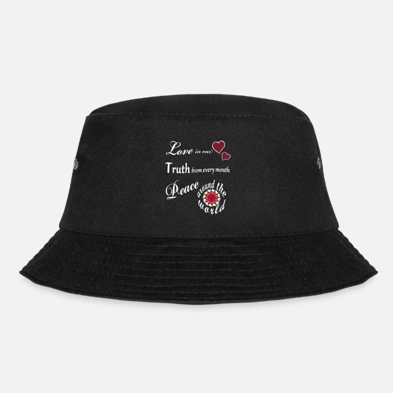 Love Truth Peace - Mantra - Bucket Hat - black