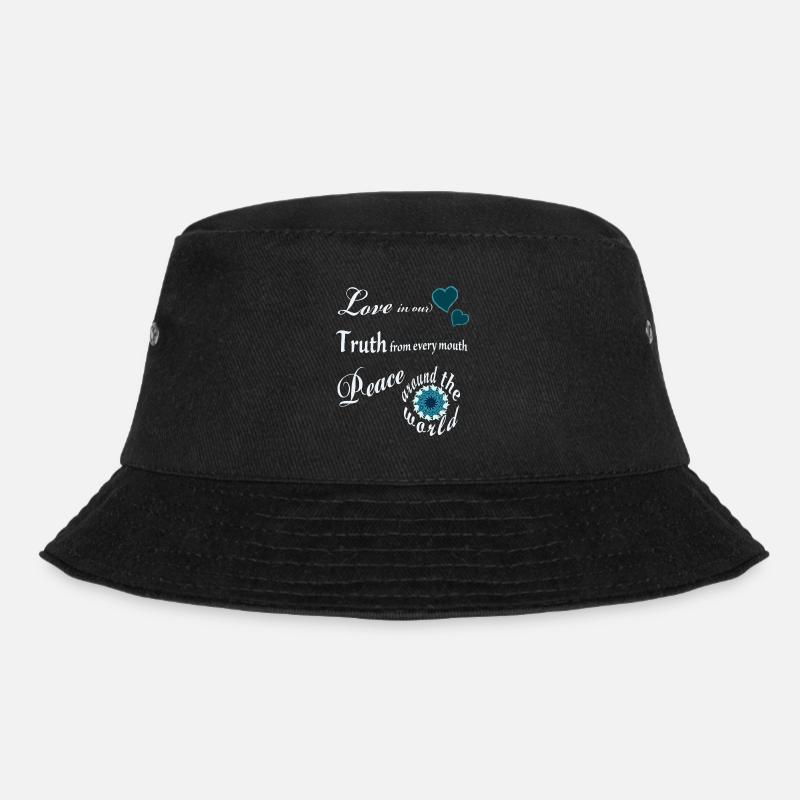 Love Truth Peace - Mantra - Bucket Hat - black
