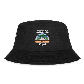 Urlaub auf Capri in Italien - Bucket Hat - Schwarz - Vorne - Lela (165cm)