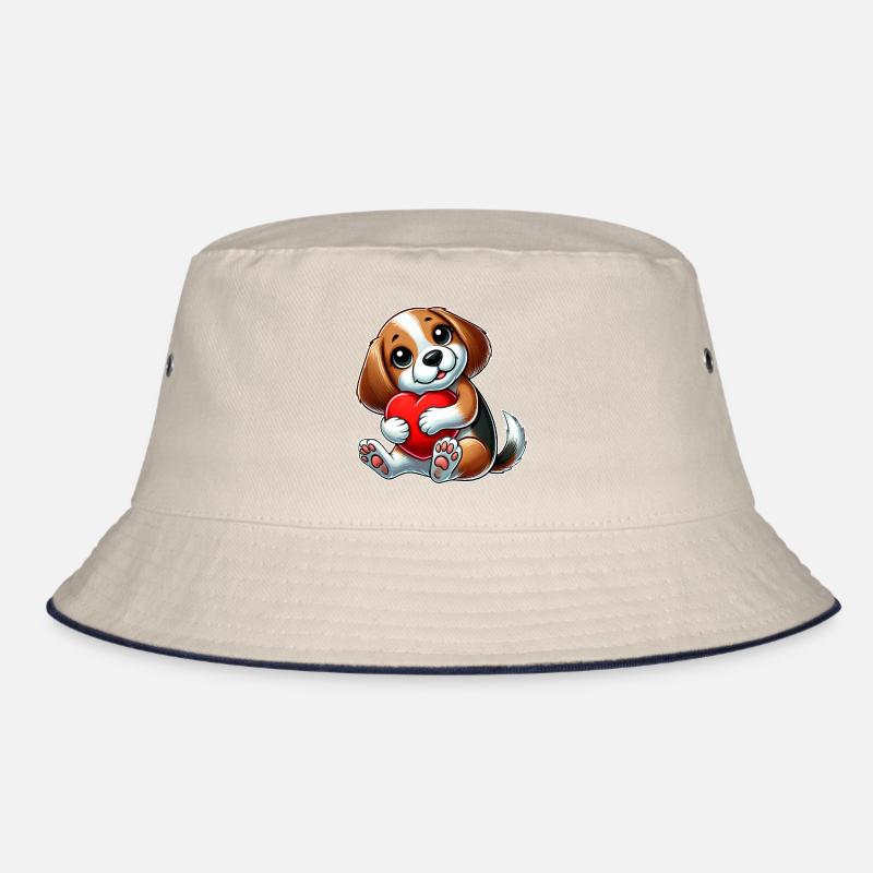 Verliebter Beagle Herz Valentinstag Hund Bucket Hat