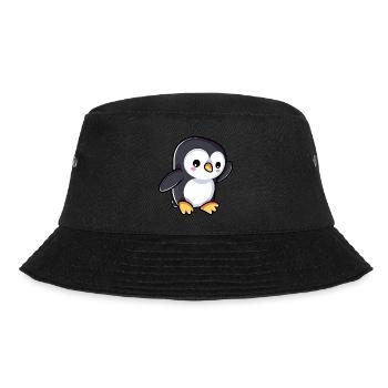 Süßer Cartoon Pinguin winkt - Bucket Hat - Schwarz - Vorne - Lela (165cm)