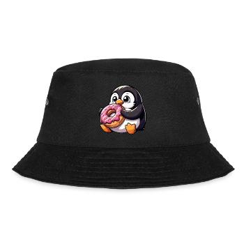 Mignon pingouin grignote sur beignet bande dessinée - Bob - noir - Devant - Lela (165cm)