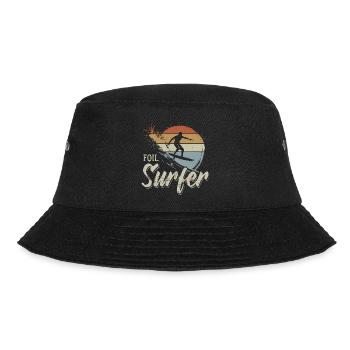 Foil Surfer - Wave - Surfer - Gift - Bucket Hat - black - Front - Lela (165cm)