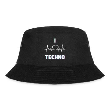 I love techno light - Bucket Hat - Schwarz - Vorne - Lela (165cm)
