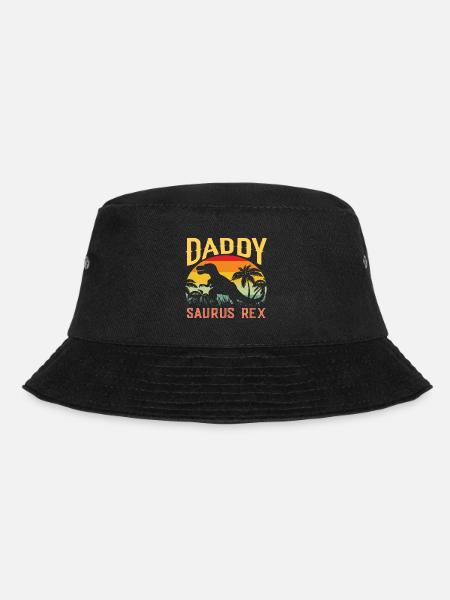 Vatertags-Geschenkidee für daddysaurus - Vatertag - Bucket Hat - Schwarz