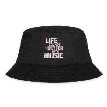 Life Sounds Better With Music - Bucket Hat - black - Front - Lela (165cm)