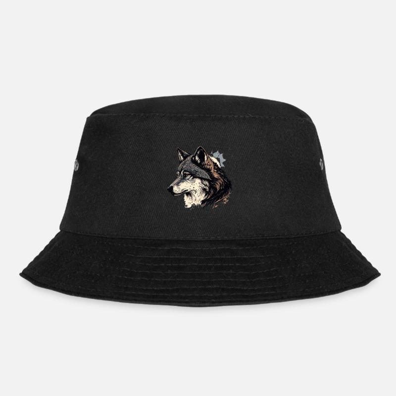 Wolf - Bucket Hat - black