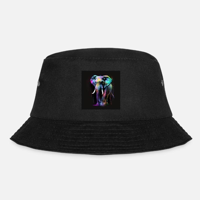 BEAUTIFUL ELEPHANT WITH REFLECTION - Bucket Hat - black