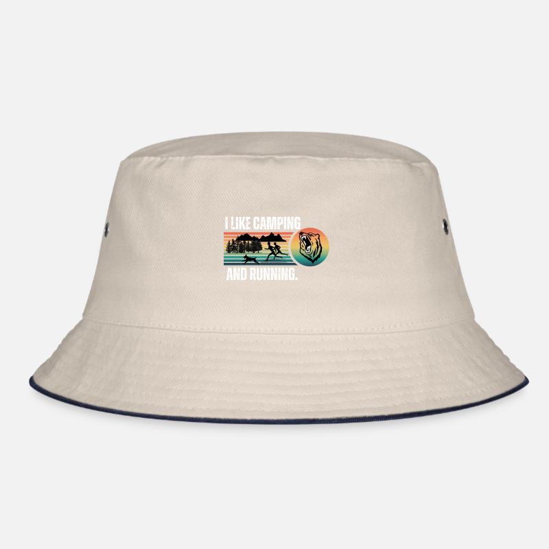 Ich mag Camping und Laufen Bucket Hat