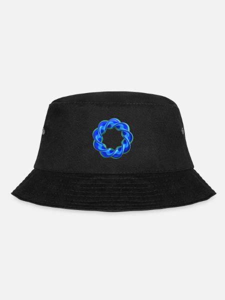 Gedrehter 3D Ring Glas Blau Grün - Bucket Hat - Schwarz