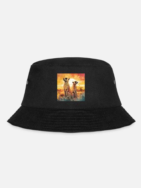 Erdmännchen - Bucket Hat - Schwarz
