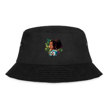 Girl with Dreads in colorful Hoodie - Bucket Hat - black - Front - Lela (165cm)