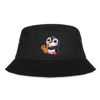 Pinguin Saxofon Spieler Jazz Musiker - Bucket Hat - Schwarz - Vorne - Lela (165cm)