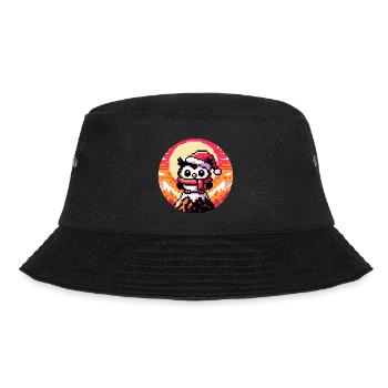 Funny colorful Christmas owl with Santa hat - Bucket Hat - black - Front - Lela (165cm)
