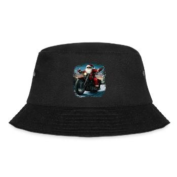 Motorcyclist Santa Claus - Bucket Hat - black - Front - Lela (165cm)