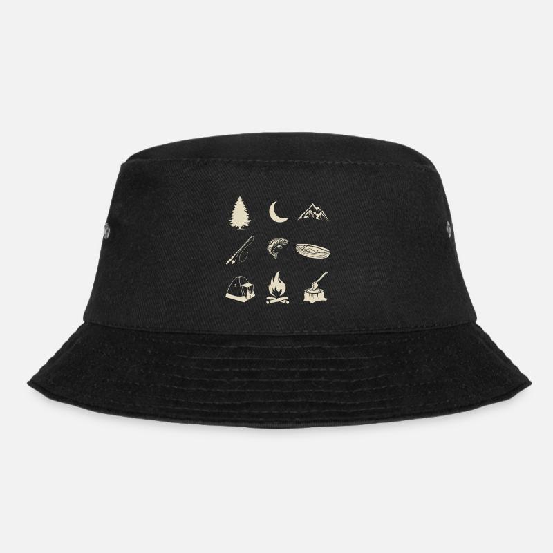 Outdoor Camping - Bucket Hat - Schwarz