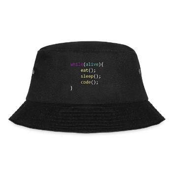 Eat Sleep Code Repeat - Bucket Hat - black - Front - Lela (165cm)