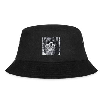Für Chihuahua-Liebhaber schwarz-weiß - Bucket Hat - Schwarz - Vorne - Lela (165cm)