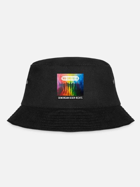 Wir sind mehr - gemeinsam gegen Rechts - Bucket Hat - Schwarz