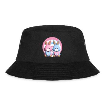 Herzen mit sehr Lieben Hasen. - Bucket Hat - Schwarz - Vorne - Lela (165cm)