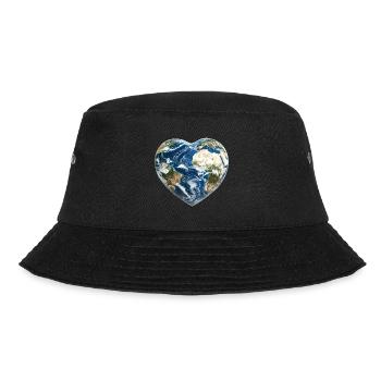 Erde Herz - Bucket Hat - Schwarz - Vorne - Lela (165cm)
