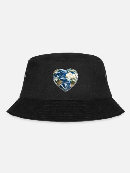 Erde Herz - Bucket Hat - Schwarz