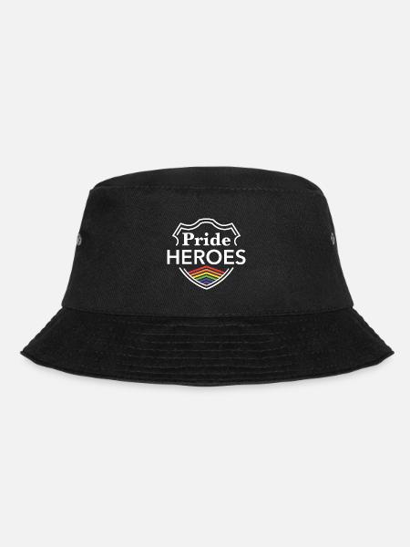 PrideHEROES Regenbogen Edition (weiß) - Bucket Hat - Schwarz