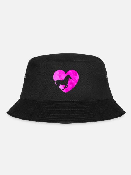 Pferd Herz Reiten Liebe Pferde - Bucket Hat - Schwarz