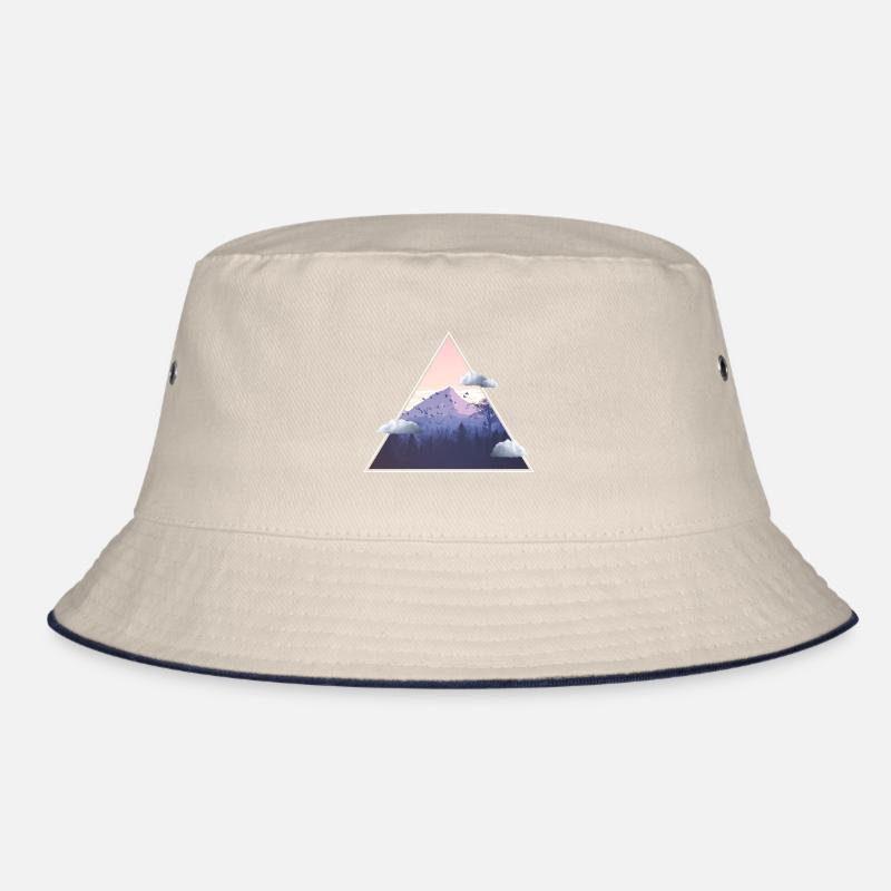 Mountain with clouds Bucket Hat