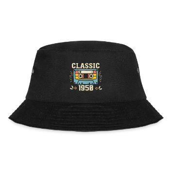 Vintage 1950 Geburtstagskassette Retro 1950 - Bucket Hat - Schwarz - Vorne - Lela (165cm)