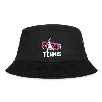 Tennis 2024 Tennisspiel Turnier Tennisspielerin - Bucket Hat - Schwarz - Vorne - Lela (165cm)