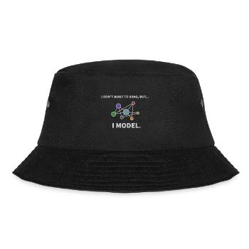 Model Datenwissenschaft Informatik Geschenk - Bucket Hat - Schwarz - Vorne - Lela (165cm)