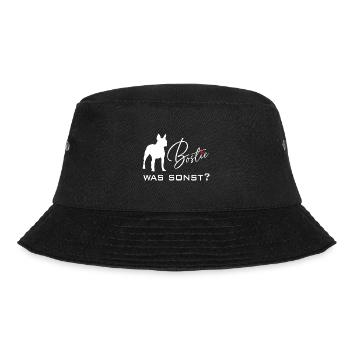 Mein Bostie Boston Terrier was sonst im Herzen - Bucket Hat - Schwarz - Vorne - Lela (165cm)