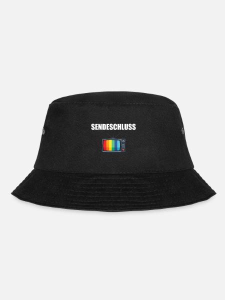 Kassetten Testbild T-Shirt 80er 90er Bildstörung - Bucket Hat - Schwarz