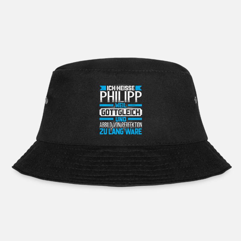 PHILIPP - Gottgleich Geschenk - Bucket Hat - Schwarz