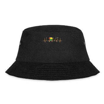 home roots heimat love heart from Guinea Bissau - Bucket Hat - Schwarz - Vorne - Lela (165cm)
