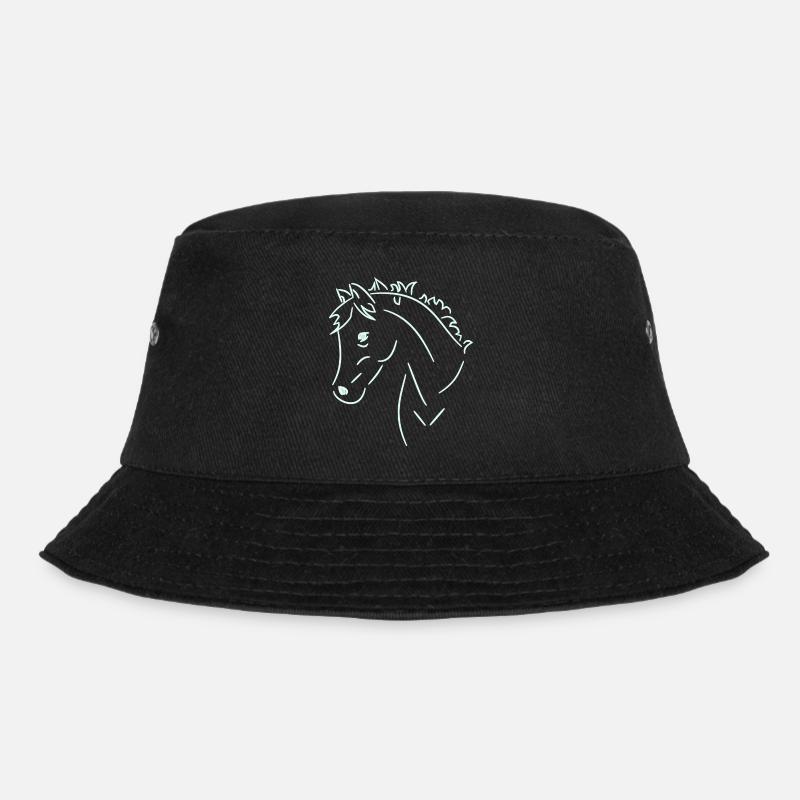 Pferdekopf - Bucket Hat - Schwarz