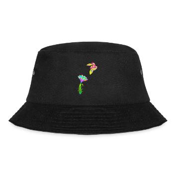 Ladybug flower hand drawn design - Bucket Hat - black - Front - Lela (165cm)