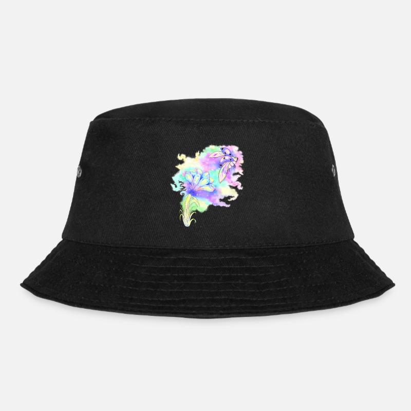 Pastell Marienkäfer Blume Design Handgezeichnet - Bucket Hat - Schwarz