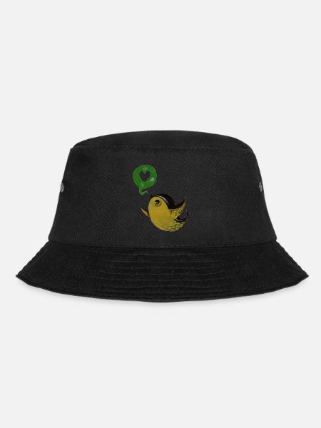 Street Art Bird Love Freedom - Bucket Hat - black