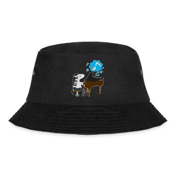 Ein Zebra spielt Klavier - Bucket Hat - Schwarz - Vorne - Lela (165cm)
