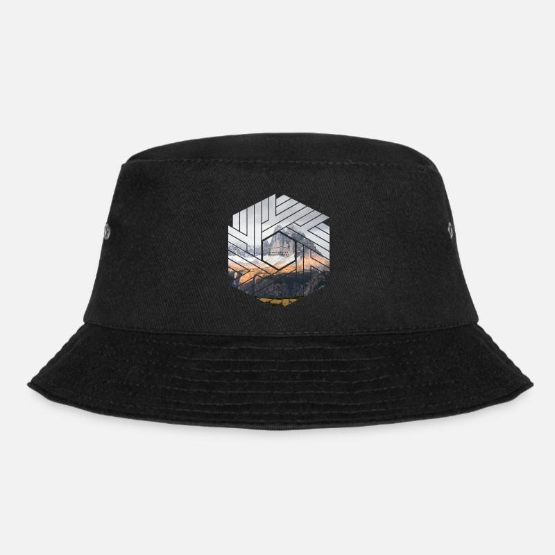 Drei Zinnen Dolomiten Sechseck - Bucket Hat - Schwarz