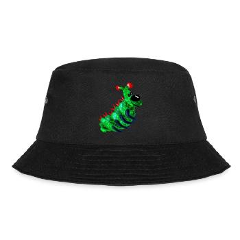 Süße Raupe sie lacht und freut sich. - Bucket Hat - Schwarz - Vorne - Lela (165cm)