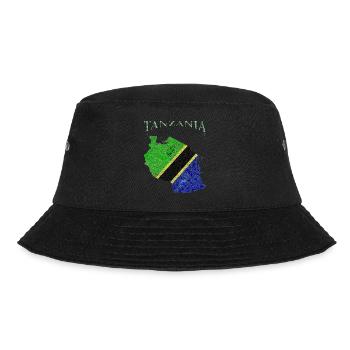 Tanzania Flag Map - Bucket Hat - black - Front - Lela (165cm)