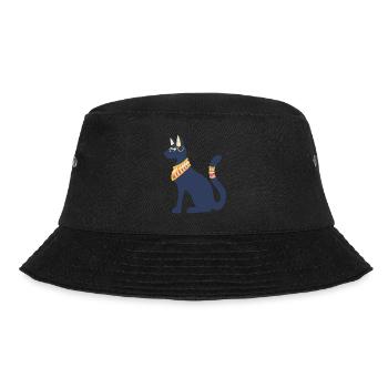 Göttin Bastet - Katze von Ägypten - Bucket Hat - Schwarz - Vorne - Lela (165cm)
