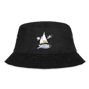 Segelboot - Bucket Hat - Schwarz - Vorne - Lela (165cm)