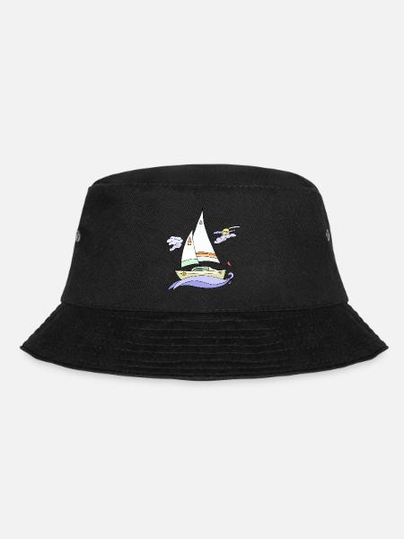 Segelboot - Bucket Hat - Schwarz