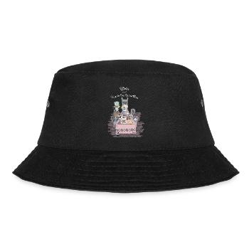 Alice white text - Bucket Hat - black - Front - Lela (165cm)